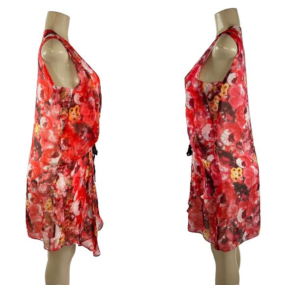 Sundance Catalog Silk Dress Size 8 Floral Flowy Asymmetric Hem Boho Fairycore - Picture 4 of 7